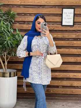 مانتو طرح دار کمردار