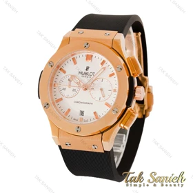 ساعت هابلوت زنانه سه موتوره رزگلد صفحه سفید Hublot-4406-L
