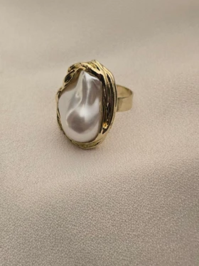 انگشتر مروارید دفرمه وارداتی