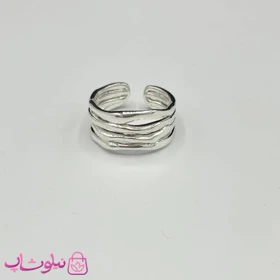 انگشتر زنانه طرح مارپیچ آبکاری نقره
