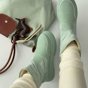 نیم بوت پشت بند کاپشنی 4245 (سبز)