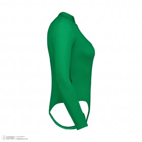 بادی آستین بلند زنانه پپا مدل Choker رنگ سبز