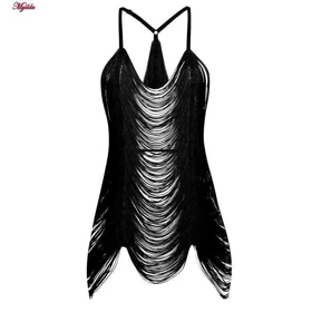 لباس خواب زنانه ریش ریشی مشکی