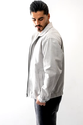 کت کتان زیپ‌دار مردانه