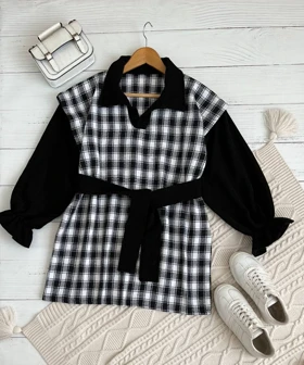 مانتو چهارخونه کشمیر کد 2307