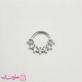 پیرسینگ دیث گوش یا سپتوم بینی مدل نگینهای سفید اشکی کد 399