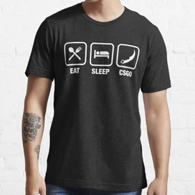 تیشرت طرح Eat Sleep CSGO کانتر استریک کد 10586