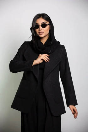 پالتو کت فوتر مهگل (مشکی)