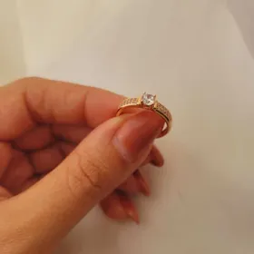 انگشتر جواهری ژوپینگ طلایی تک نگین مدل جولیا