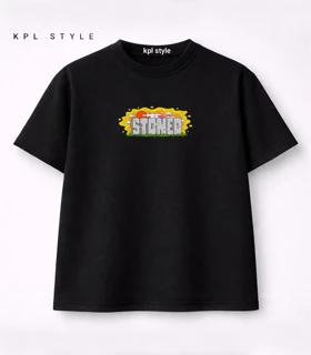 تیشرت باکسی یونیسکس طرح STONED کد 1494