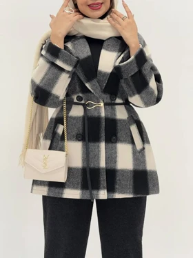 3568-کت چهارخونه شکلات