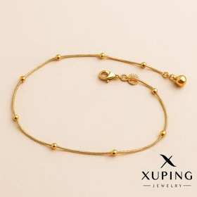 پابند استیل طلایی زنانه مدل مینیمال با مهره برجسته – Xuping