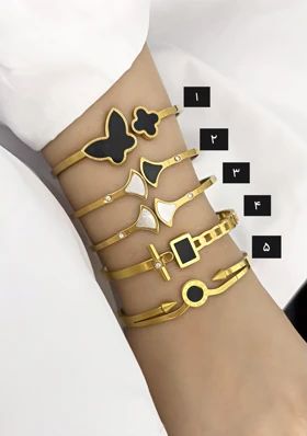 دستبند استیل دخترانه صدف رنگی 841