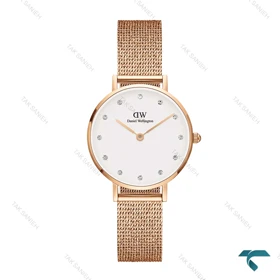 ساعت دنیل ولینگتون زنانه گرد حصیری مینی رزگلد DW-6640-28-L