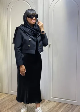 دامن ساتن مشکی