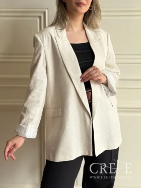 کت لینن دو جیب