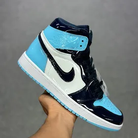 کتانی نایک جردن ورنی ابی سفید Nike Air Jordan1