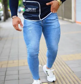 شلوار جین یخی مردانه پارچه خارجی جدید