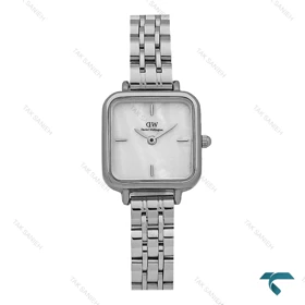 ساعت دنیل ولینگتون مربع سیلور صفحه مهندسی سفید DW-7626-L