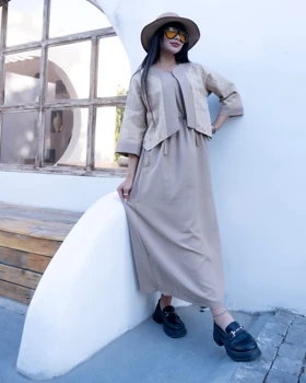 ست کت و سارافون زنانه مدل منگوله‌دار دو تیکه