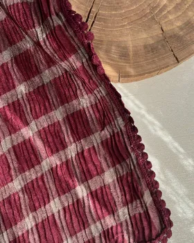 شال پلیسه چهارخونه سکه ای وارداتی 4098