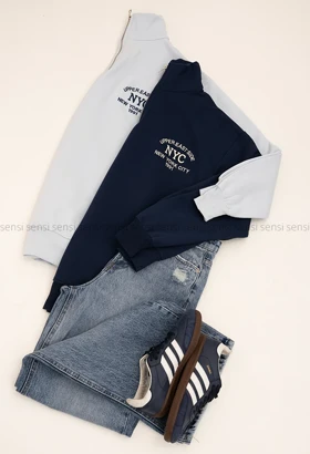 دورس نیم زیپNYCگلدوزی کد1005153