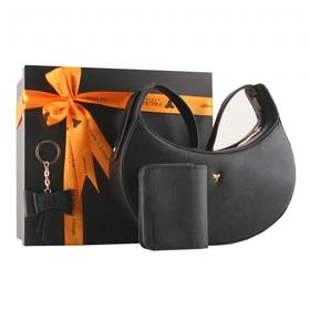 ست هدیه زنانه چرم یلسان مدل رامیلا کد 107-ADN-ARS-HRM (مشکی)