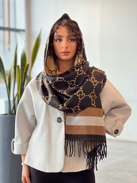 شال موهر گوچی (مشکی قهوه ای)