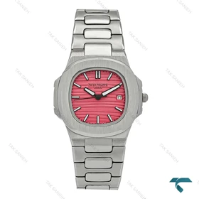 ساعت پتک فیلیپ زنانه ناتیلوس سیلور صفحه قرمز Patek-7248-L