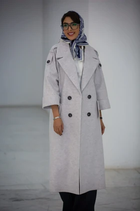 پالتو زنانه کیمونو دنیز (طوسی)