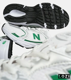 کفش کتانی مردانه و زنانه سفید سبز NEW BALANCE 530