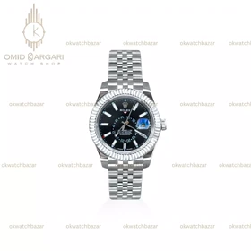 ساعت مچی رولکس اسکای دولر سیلور صفحه مشکی Rolex Dweller