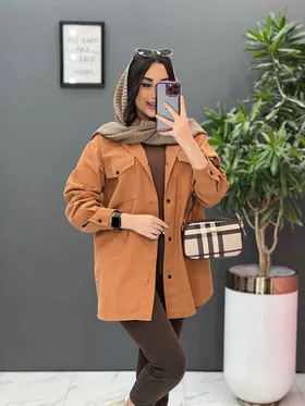 مانتو کتان زاپ‌دار پایین هلال