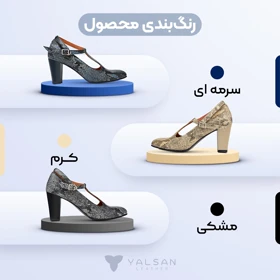 کفش پاشنه‌دار زنانه چرم یلسان مدل آیلار کد 619-RTL