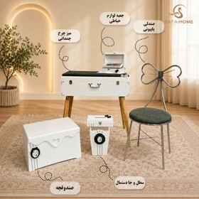 ست میز چرخ چمدانی دوژان طرح راه سبز