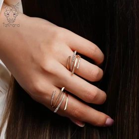 انگشتر مدرن لاکچری گلد ژوپینگ