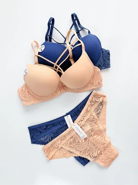 ست شورت و سوتین فنر دار هارنس دار گیپور