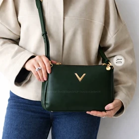 کیف زنانه دوشی مدل تامینا (سبز یشمی)