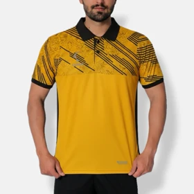 پلوشرت یقه‌دار ورزشی مردانه طرح لاین‌آرت