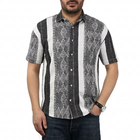 پیراهن آستین کوتاه بوکله مردانه مدل 61119127