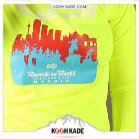 تیشرت آستین بلند IRONMAN فسفری طرح MADRID 10KM