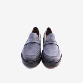 کفش تخت چرم زنانه دودی مدل sh090