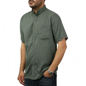 پیراهن آستین کوتاه لینن مردانه مدل 6215941