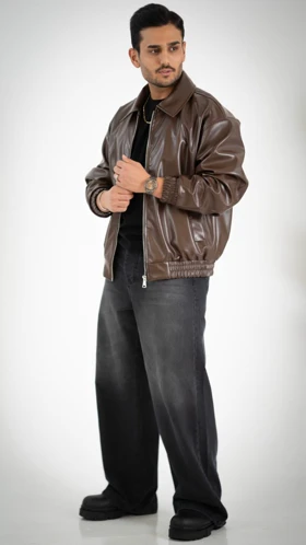 کاپشن مردانه چرم اولدمانی_کد4685