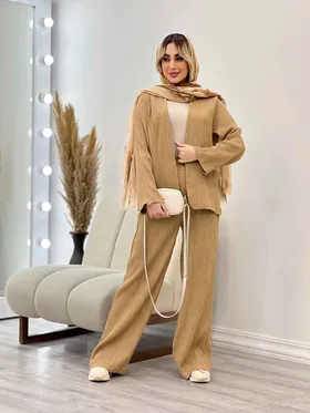 ست مانتو و شلوار جلو باز