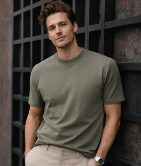 تیشرت بیسیک پارچه دورس برش باکس فیت