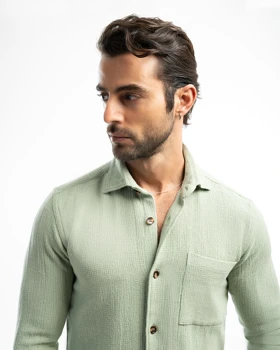 ام کی کالکشن پیراهن آستین بلند mk-23272-light-green