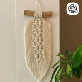 دیوار کوب مکرومه بافی مدل برگ کد 02