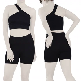 ست نیم‌تنه و کشاله بند ورزشی زنانه مدل 2061 مشکی