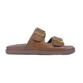 صندل زنانه Hawaii طرح کروکو- مشکی و عسلی